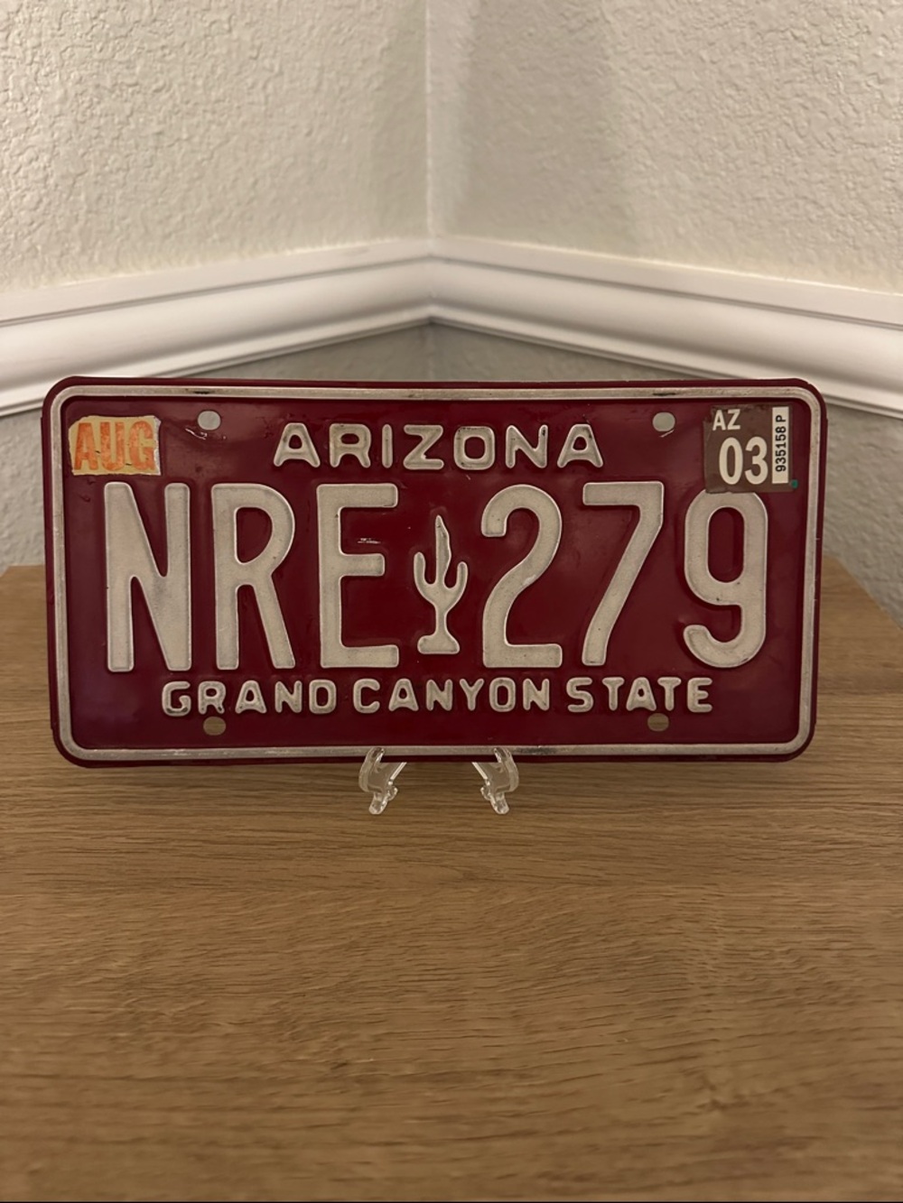 Arizona Grand Canyon State 2003 License Plate - Red & White